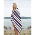 thumbnail image 2 of Purple Grey Striped Beach Towels Oversized Super Absorbent, Modern White Abstract Art Aesthetics Lightweight Bath Towel Quick Dry Sets For Bathroom/Pool/Rv Camping/Beach Play/Gym Room/Picnic 23"x47", 2 of 8