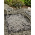 thumbnail image 3 of Unique Loom Outdoor Botanical Collection Area Rug - Manchester (7' x 10' Rectangle Light Gray/Black), 3 of 10