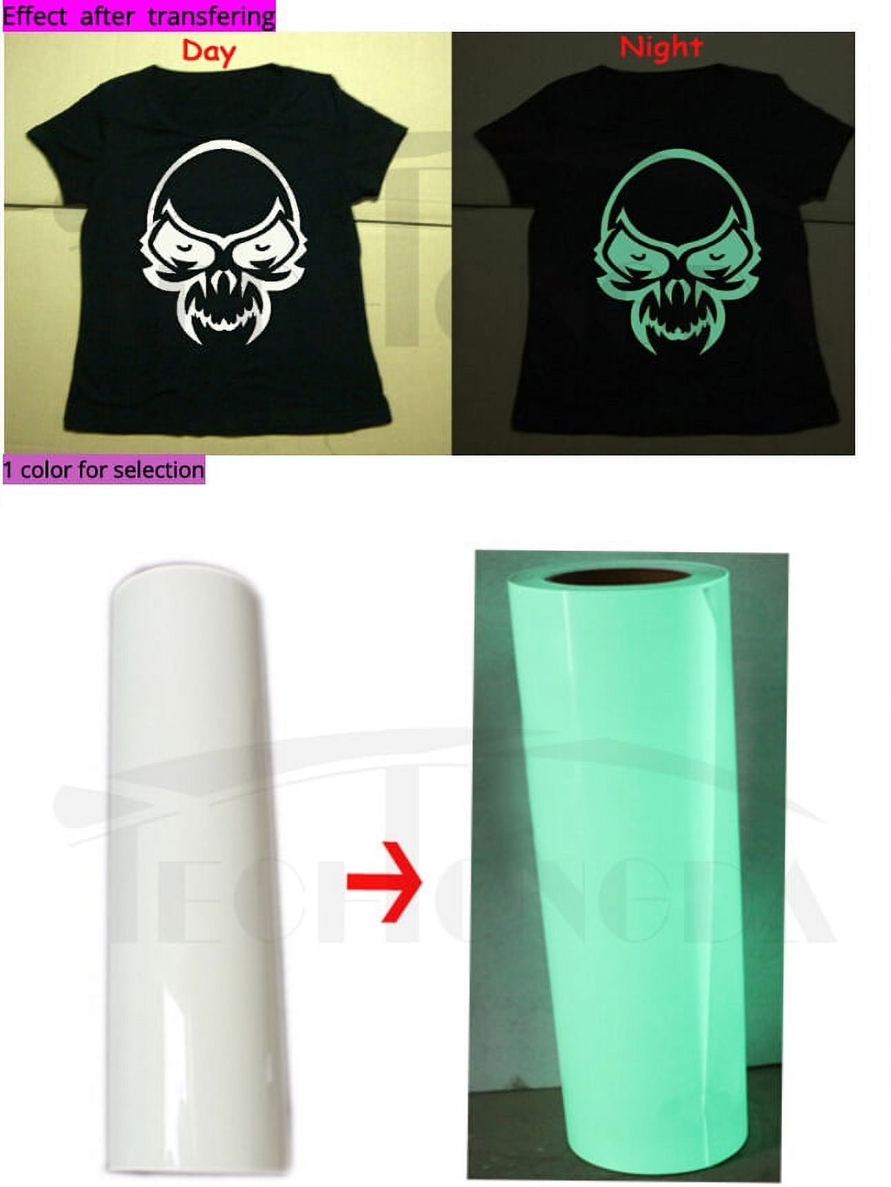 INTSUPERMAI 1yard PU Vinyl Glow in The Dark for T-Shirts Heat Press Transfer Printing Craft