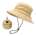 thumbnail image 2 of Under$5 Sun Hat Unisex Waterproof Packable Bucket Hat Wide Brim Outdoor Sun Hat with Wind Strap Lightweight Fisherman Cap Gsakboxl, 2 of 4