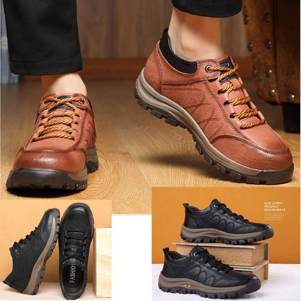 Men Hiking Shoes Arch Support Anti-Fatigue Anti Slip Shock-Absorbing Outdoor Snow Warm Running Boots,Large Sizes 6 to 13