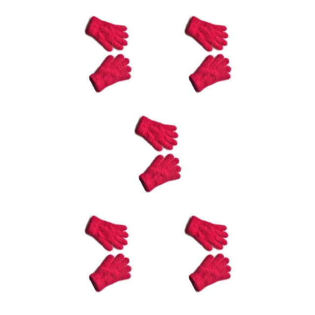Guantes de punto Sonducket para niños pequeños color Rosa roja