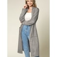 thumbnail image 2 of Made by Johnny Women's Casual Cozy Braided Open Front Long Pocket Cardigan Sweater M DARK_GREY, 2 of 6
