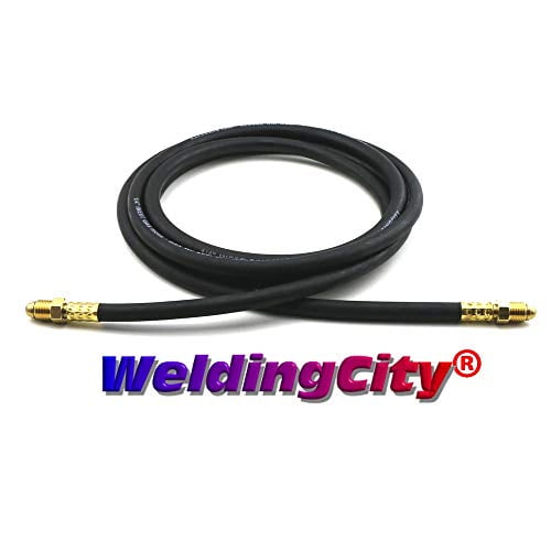 WeldingCity 6-ft 1/4 Inert Gas Hose Rubber B-B Fitting 5/8-18 RH UNF CGA032 for MIG/TIG Welding and Other Gas Process