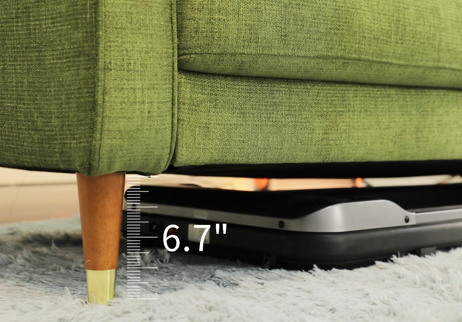 Farmdex 76-Inch Mid-Century Modern 3-Seater Sofa Couch with Spring Support, Linen Fabric, Solid Wood Legs, Ideal for Living Room, Dorm, and Bedroom Green