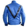thumbnail image 2 of Mens Lambskin Blue Leather Jacket Motorcycle Biker Slim Fit Jacket, 2 of 3