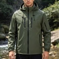 thumbnail image 3 of Husipze Men's Waterproof Rain Jacket Lightweight Breathable Thin Hooded Wind Resistant Raincoat for Hiking Cycling Outdoor Sports Army Green XXL, 3 of 7