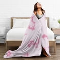 thumbnail image 5 of Wijzvio Pink Marble Throw Blanket Soft Fuzzy Fleece Blanket For Couch Bed Living Room Decoration 80"X60", 5 of 9