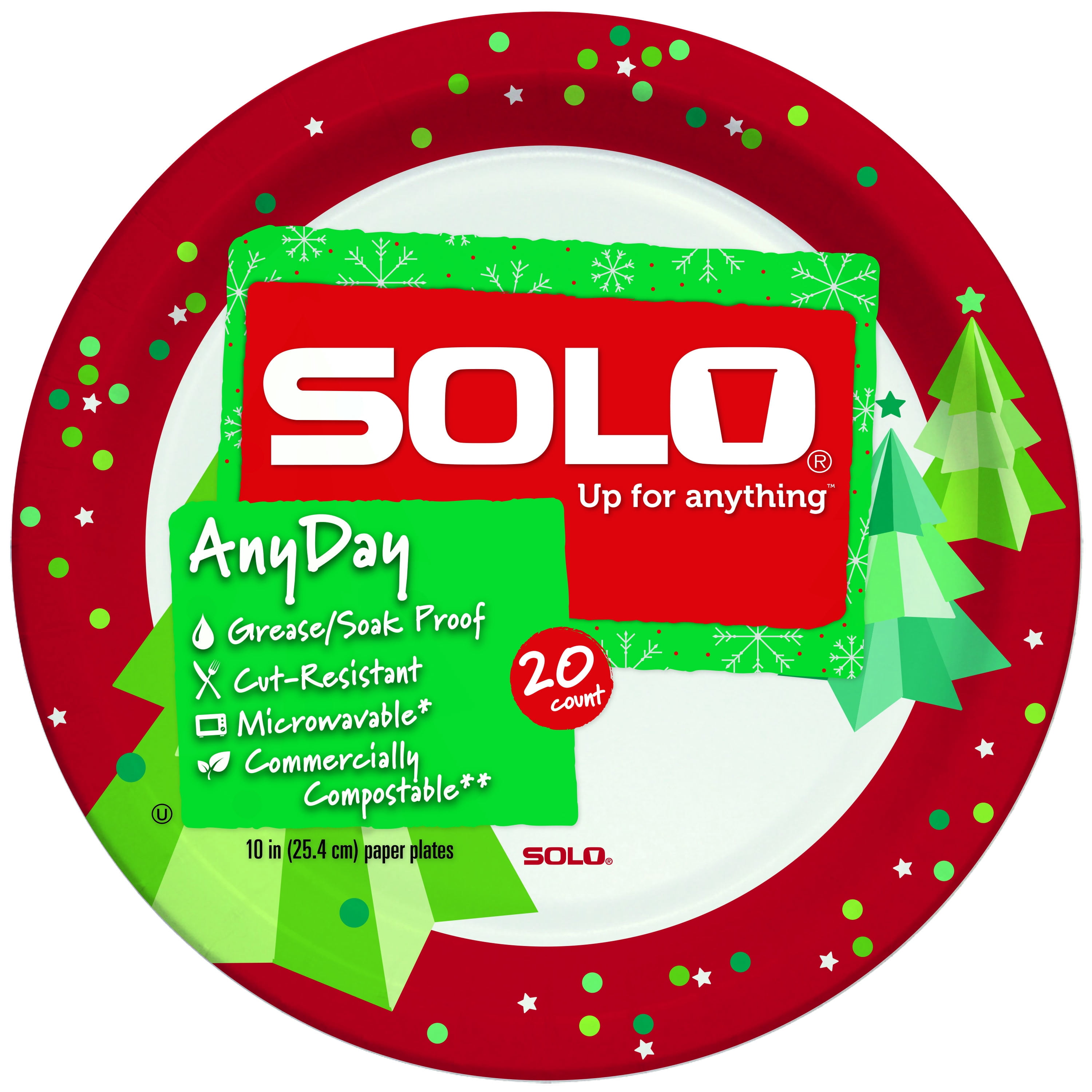 Solo 10 Holiday Christmas Tree Paper Dessert And Snack