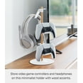 thumbnail image 2 of Yamazaki Home Controller Stand, White, Steel + Wood, Adjustable Tiers, 2 of 7