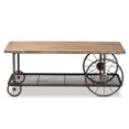 thumbnail image 3 of Baxton Studio Table Basse à Roulettes en Bois et Métal Noir, 3 of 8