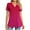 Watermelon Red, variant on Jalioing Women's Short Sleeve Summer Tops Print V Neck Button Tunic Shirts Loose Casual Summer Blouses Clothes