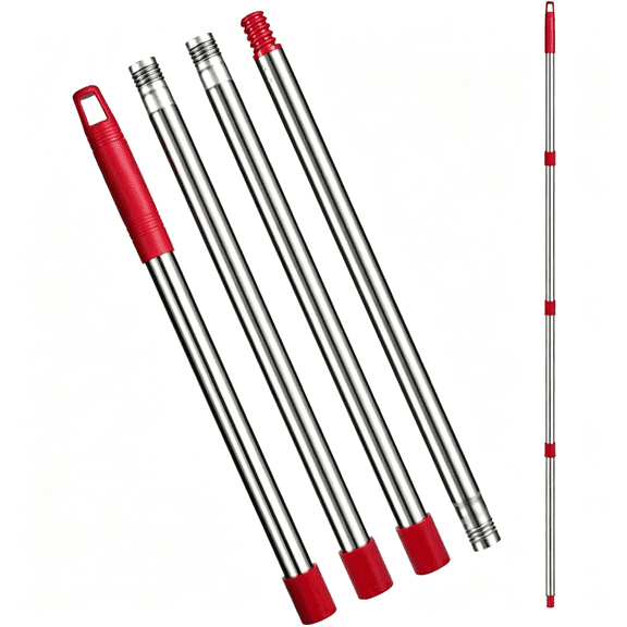 ACDANC Mop Handle Replacement for Ocedar Spin Mop Stick,2Pc Mop Handle for Ocedar Stainless Steel 4-Section Mop Handle for Ocedar Easywring,Rinseclean&H2Pro,Adjustable 30 to 90" Spin Mop Handle