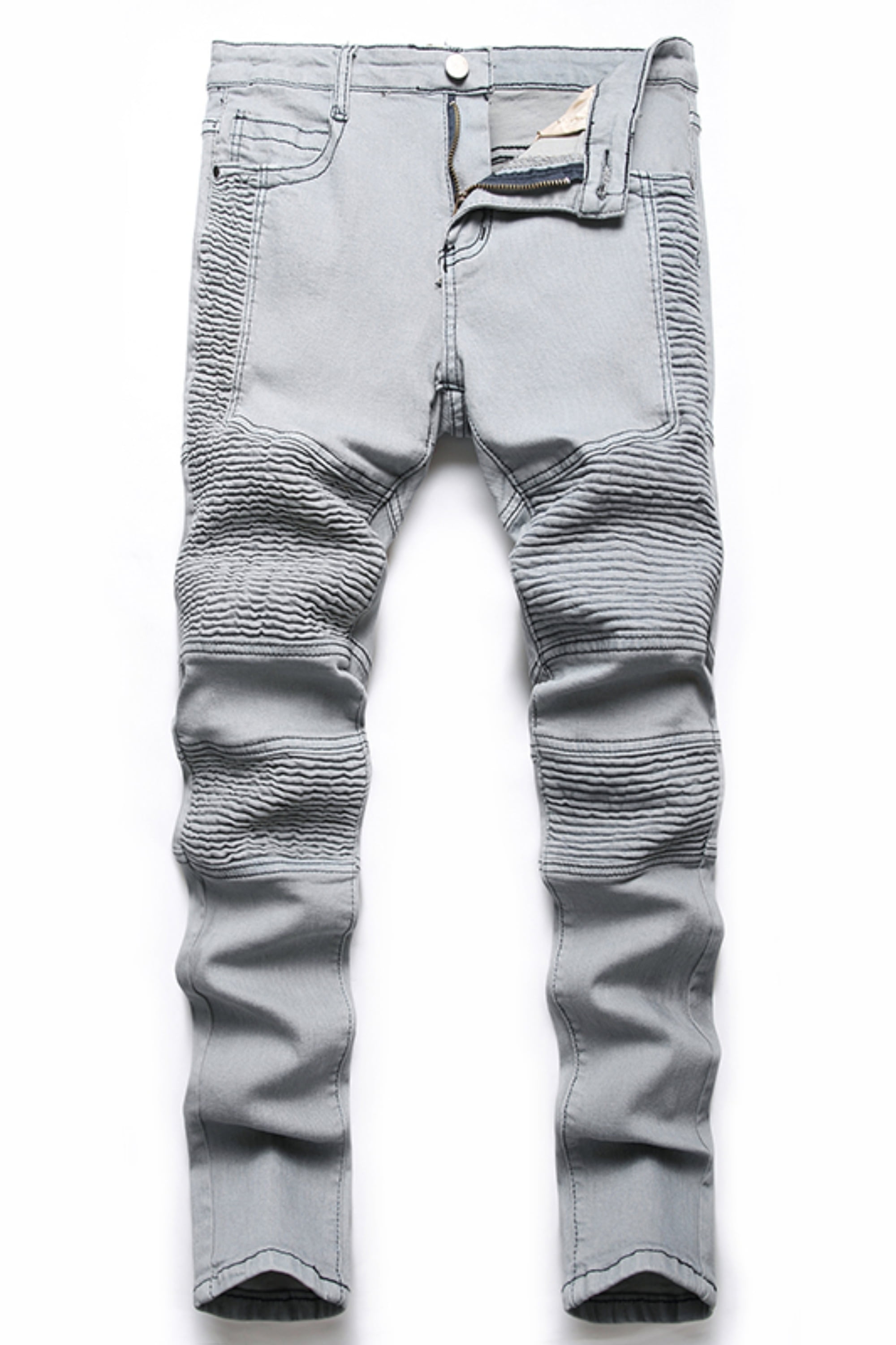 Keevoom Boys Fashion Slim Jeans Wrinkled Stretch Fit Denim Pants ...