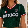 thumbnail image 5 of 2026 New Mexico Soccer Jerseys Women, Mexico National Team Supporter Shirt, Mexican Jersey Soccer Crop Top, V-Neck Short Sleeve Football Tee for Sports Casual Daily Use for Adult, 5 of 9