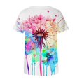 thumbnail image 5 of TSADFHJI Hauts de Vacances pour Femmes Manches en Dentelle Imprimé Col Rond Manches Courtes T-Shirt m, 5 of 5