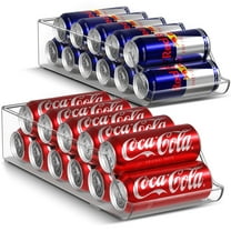 Sorbus Skinny Soda Can Organizer for Refrigerator - Slim Can Holder Drink Dispenser for Fridge - Soda Can Organizer for Fridge, Pantry, Kitchen Organization and Storage (Set of 2)