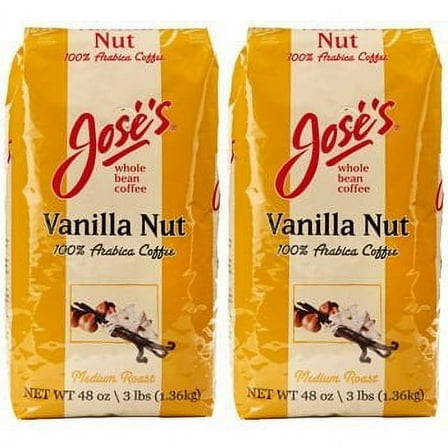 Jose’s Vanilla Nut Whole Bean Coffee 3 lb. Bag 2-pack