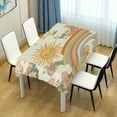 thumbnail image 4 of Yayeee Tablecloths 54" x 54" Rectangle Wrinkle Resistant Party Table Cover, Beige Clouds, 4 of 8