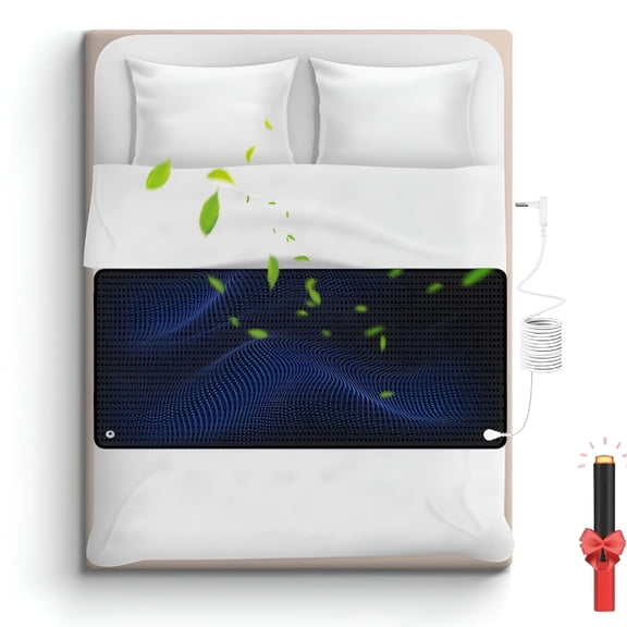 Grounding Mat for Bed, Earthing Mat Grounding Pad for Sleeping, Anti-Slip PU Leather Grounding Mattress with Cord for Reduced Anxiety, Pain, Inflammation, Headache Relief, Balance - Queen