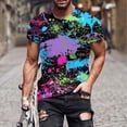thumbnail image 2 of FINALGANG Mens Short Sleeve Crewneck TShirts With Tie Dye Splatter Gradient Print Casual Loose Fit Lightweight Tees For Summer Daily Wear Purple XXL, 2 of 4