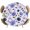 White, variant on Blue Lavender Floral Round Tablecloth 36-44 Inch Round Fitted Table Cloth with Elastic Edge, Farmhouse Botanical Flowers Leaf Waterproof Table Cover Protector for Outdoor Picnic Party Dining