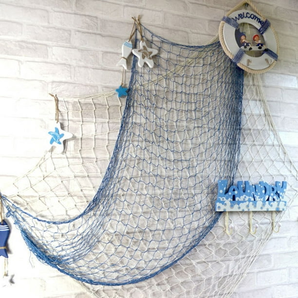 Decorative Fish Netting Portable Hanging Stylish Household Bedroom Bedroom  Living Room Club Living Room Bar Fishing Net Decor Ornament with Sea Shell  Beige 