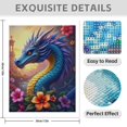 thumbnail image 3 of Diamond Art Kit for Adults, Dragon Colorful Flower Print No.271 Diamond Painting for Adults Beginners, 5D DIY Diamond Art Painting Kits, Colorful Diamond Painting Craft for Home Decor 12x16, 3 of 7