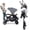 Gray, variant on INFANS Double Stroller with Leather Handle, Front Seat 2-Position Recline, Rear Standing Board, 5-Point Harnesses, Dual Rear Brakes and Lockable Front Wheels, Baby Pushchair for Toddlers