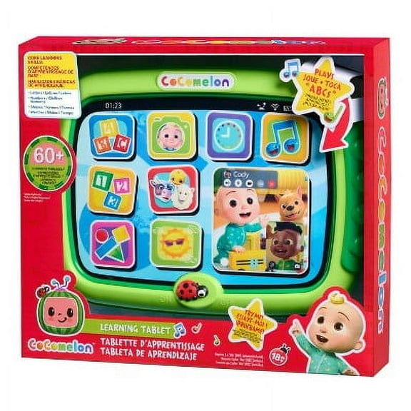 CoComelon Learning Tablet with 60  Phrases, Music, Batteries, Green, for Ages 18 Months and Up