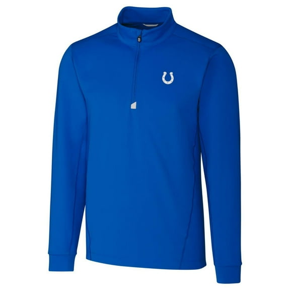 Men's Cutter & Buck Royal Indianapolis Colts Traverse Quarter-Zip Pullover Jacket