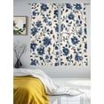 thumbnail image 3 of Navy Blue Floral Sheer Curtains 63 Inch Length 2 Panels Set, Spring Vintage Blossom Botanical Voile Window Treatment Rod Pocket Curtains Sheers Drapes for Bedroom/Living Room/Kitchen 52x"63"x2, 3 of 7