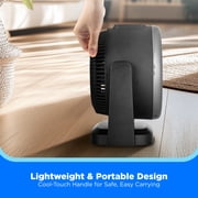 Midea 2-In-1 Heater and Fan, 4 Speed, 1,500 Watts, Digital, Adjustable Tilt, Portable, Black