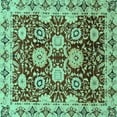 thumbnail image 1 of Ahgly Company Indoor Square Abstract Turquoise Blue Modern Area Rugs, 4' Square, 1 of 4
