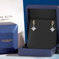 thumbnail image 4 of Gem Stone King 2.10 Cttw IGI Certified Princess Cut Lab Grown Diamond Dangle Earrings for Women in 14K Yellow Gold | D-E Color | Each Diamond 1 Ct | VS1-VS2 Clarity, 4 of 6