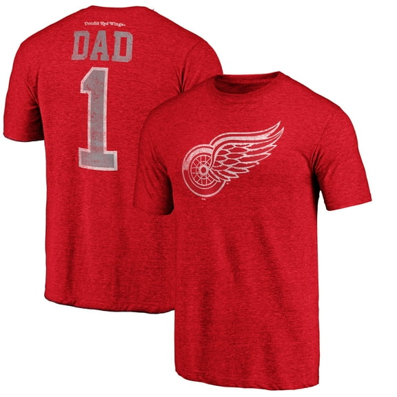 Men's Red Detroit Red Wings Greatest Dad Tri-Blend T-Shirt