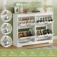 thumbnail image 3 of Mabor 2PCS Shoe Cabinet with Flip Drawers&Adjustable Shelves Free Standing Shoe Storage Cabinet Organizer for Entryway Foyer Hallway, White, 3 of 8