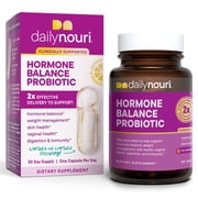 Daily Nouri Hormone Balance Probiotics for Women | Hormone Balance for Women | PMS, Hormonal Acne, & Bloating Support | 7 Clinically Studied Strains + Omega | 30-Day Supply
