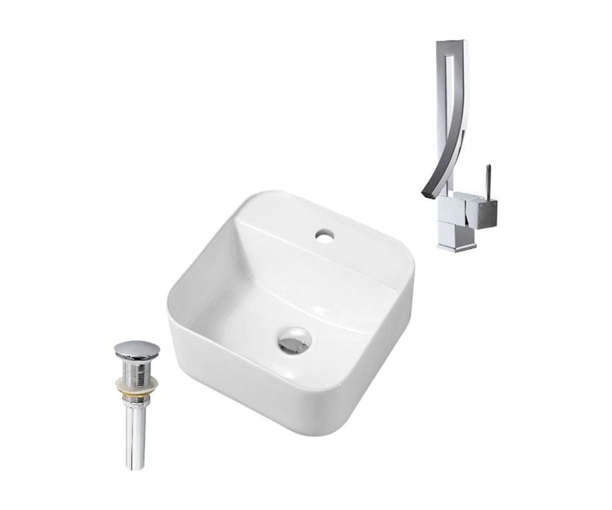 DROP Bath and Kitchen DR091276 Bathroom Vessel Sink Set