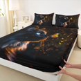 thumbnail image 3 of Homewish 3D Magical Cat Queen Sheet Sets for Teens, Dreamy Butterfly Flat Sheet, Kawaii Animal Queen Fitted Sheet, Super Cozy Room Decor, 4 Pieces, 3 of 7