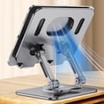 thumbnail image 4 of Stand for Tablettablet and Cell Phone Desktop Stand with 360° Rotating Base,Foldable and Liftable Aluminum Stand,Universal Supporting 4-12.9 Inch Laptop/Tablets /Mobile Phone, 4 of 7