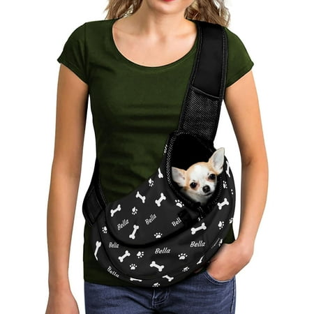 Hgudesign Pet Name Carrier Bag for Small Dogs and s Personalized Soft Dog Sling for 0-10lbs Puppies Suitable for Outdoor Travel with Pets
