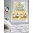 thumbnail image 3 of Gnomes Sunflowers 2 Panel Kitchen Curtains for Small Windows, Pastoral Botanical Yellow Plaid Bathroom Tier Curtain, Short Window Treatment for Bedroom/Living Room 55"x24", 3 of 6