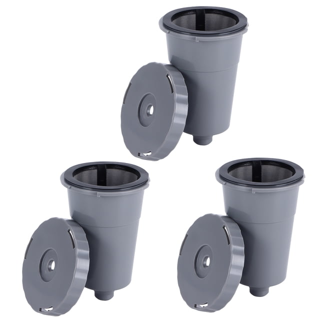 Tazas K ANGGREK Reutilizables 3 Uds Cápsula de Café Recargable con Juego de Cucharas de Cepillo