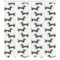 thumbnail image 3 of Ambesonne Dachshund Shower Curtain, Dogs Pattern Lines, 69"Wx84"L, Dark Taupe Grey White, 3 of 3