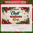 thumbnail image 2 of Red Decorative Christmas Banner Gold Stars Nativity Display Pine Branches Red Bows Christ Backdrop for Church Events Family Gatherings Christmas Parties, 2 of 9