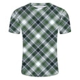 thumbnail image 5 of ohmzyzo Mens Plaid T-Shirts Short Sleeve Tops Crewneck Undershirt Casual Basic Tees Breathable Summer Slim Fit Tops Athletic Training Tees Dark Green 3XL, 5 of 5