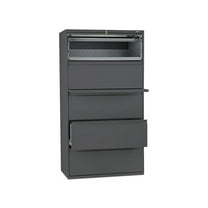 5 Drawers Lateral Lockable Filing Cabinet, Charcoal