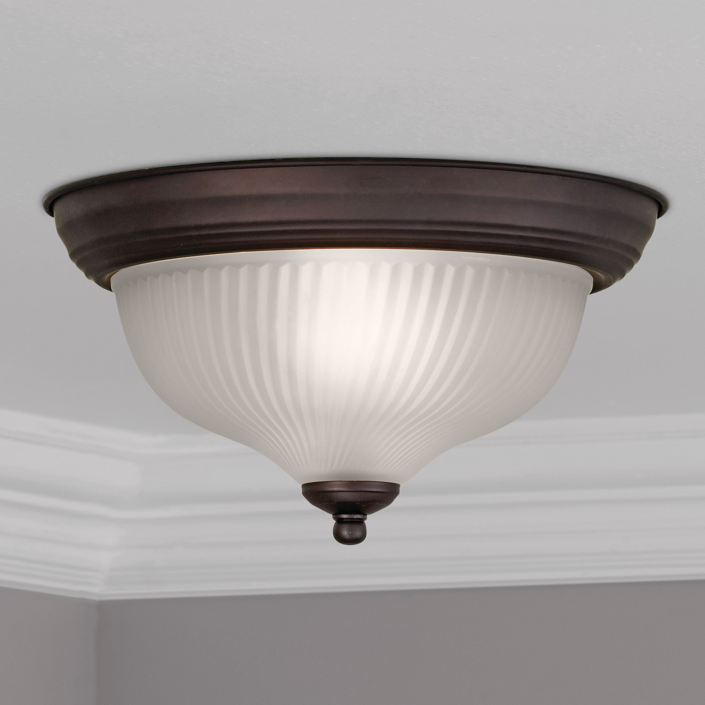 Mainstays 11" Indoor Ceiling Flush-Mount w/ LED Bulbs, Oil-Rubbed Bronze Finish