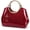 Red, variant on Charm Glossy Metal Grip Structured Shoulder Handbag Women Satchel